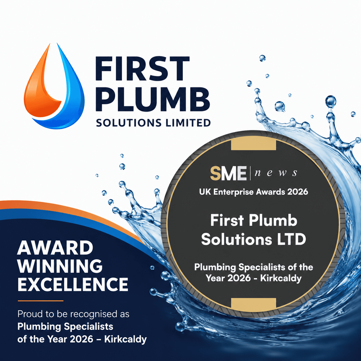First Plumb, Plumbing Specialists of the Year 2026, Kirkcaldy